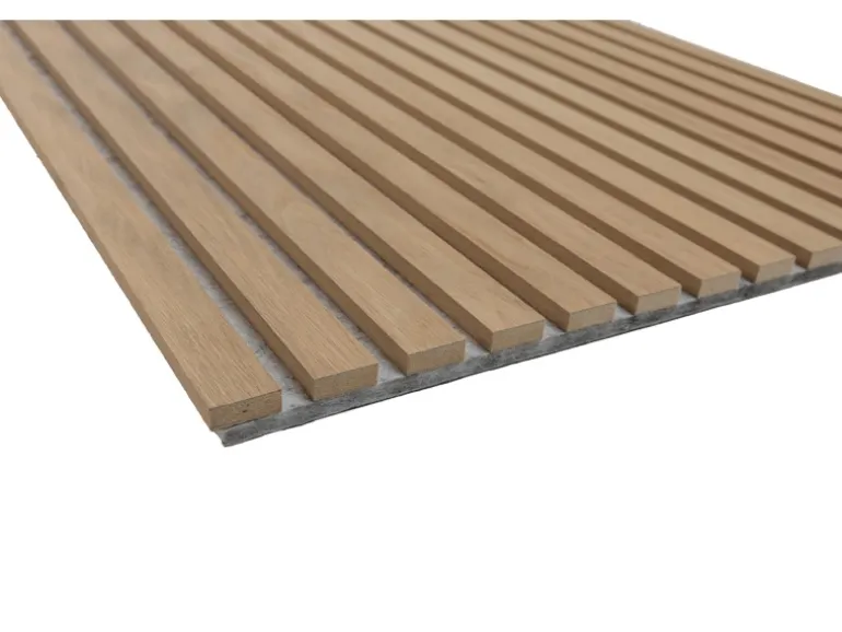Akustikpaneel Wandverkleidung Eiche MDF Natur Akustikfilz Grau 119,8 cm