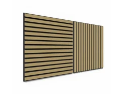Akustikpaneel Wandverkleidung Eiche MDF Schwarz Akustikfilz Schwarz 60 cm 2 St.