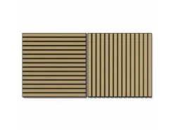 Akustikpaneel Wandverkleidung Eiche MDF Natur Akustikfilz Schwarz 60 cm 2 Stück