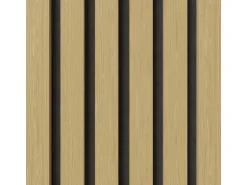 Akustikpaneel Wandverkleidung Eiche MDF Natur Akustikfilz Schwarz 60 cm 2 Stück