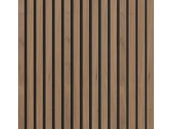 Akustikpaneel Wandverkleidung Walnuss Natur auf Akustikfilz Schwarz 240 cm FSC®