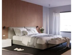 Akustikpaneel Wandverkleidung Walnuss Natur auf Akustikfilz Schwarz 240 cm FSC®