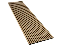 Akustikpaneel Wandverkleidung Eiche Geölt MDF und Akustikfilz Schwarz 240 cm