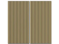 Akustikpaneel Wandverkleidung Eiche MDF Schwarz Akustikfilz Schwarz 119,8 cm