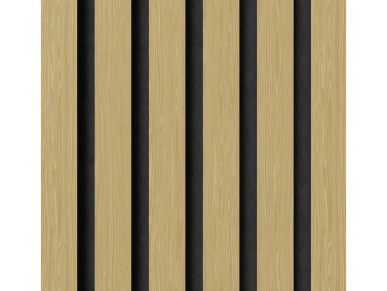 Akustikpaneel Wandverkleidung Eiche MDF Schwarz Akustikfilz Schwarz 119,8 cm
