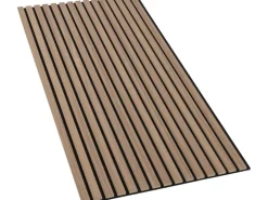 Akustikpaneel Wandverkleidung Walnuss MDF Natur Akustikfilz Schwarz 119,8 cm
