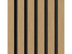 Akustikpaneel Wandverkleidung Eiche Natur MDF Akustikfilz Schwarz 240 cm FSC®