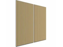Akustikpaneel Wandverkleidung Eiche MDF Natur Akustikfilz Schwarz 119,8 cm