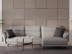 Akustikpaneel Wandverkleidung Eiche MDF Natur Akustikfilz Schwarz 119,8 cm