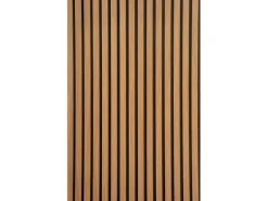 Akustikpaneel Wandverkleidung Eiche Geölt MDF Natur Akustikfilz Schwarz 240 cm