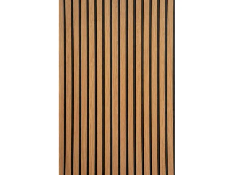 Akustikpaneel Wandverkleidung Eiche Geölt MDF Natur Akustikfilz Schwarz 240 cm