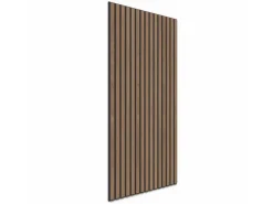 Akustikpaneel Wandverkleidung Walnuss MDF Schwarz Akustikfilz Schwarz 119,8 cm