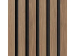 Akustikpaneel Wandverkleidung Walnuss MDF Schwarz Akustikfilz Schwarz 119,8 cm