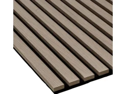 Akustikpaneel Wandverkleidung Eiche Grau auf Akustikfilz Schwarz 240 cm FSC®