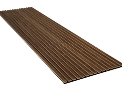 Akustikpaneel Wandverkleidung Walnuss Geölt auf Akustikfilz Schwarz 240 cm FSC®