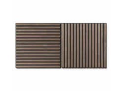 Akustikpaneel Wandverkleidung Walnuss MDF Schw. Akustikfilz Schwarz 60 cm 2 St.