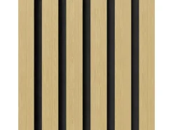 Akustikpaneel-Muster Eiche Unbehandelt MDF Schwarz Filz Schwarz 29,5 cm x 15 cm