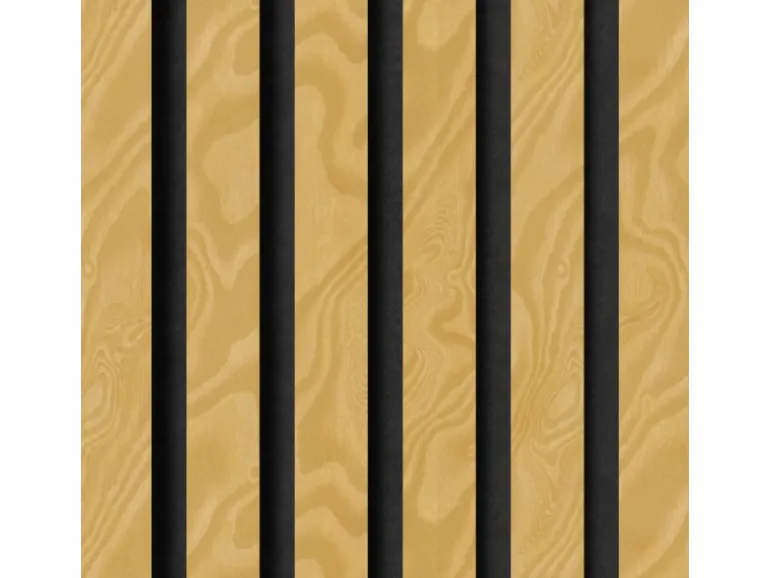 Akustikpaneel-Muster Esche Natur Geölt MDF Schwarz Filz Schwarz 29,5 cm x 15 cm