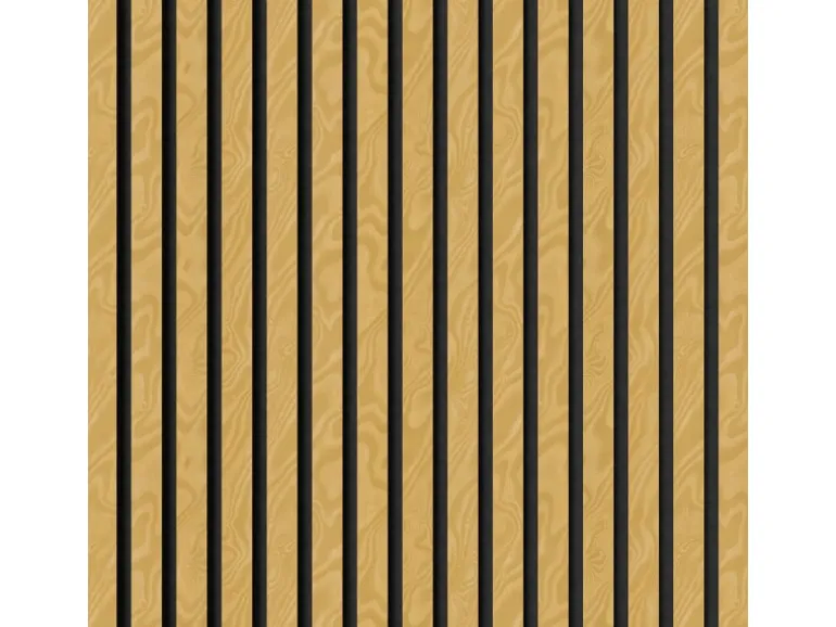 Akustikpaneel-Muster Esche Natur Geölt MDF Schwarz Filz Schwarz 29,5 cm x 15 cm