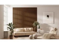 Akustikpaneel-Muster Foliert Eiche Dunkel Filz Schwarz 29,5 cm x 15 cm