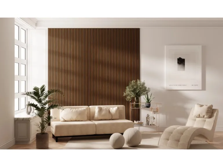 Akustikpaneel-Muster Foliert Eiche Dunkel Filz Schwarz 29,5 cm x 15 cm