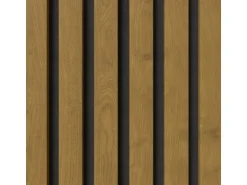 Akustikpaneel-Muster Foliert Eiche Braun Filz Schwarz 29,5 cm x 15 cm