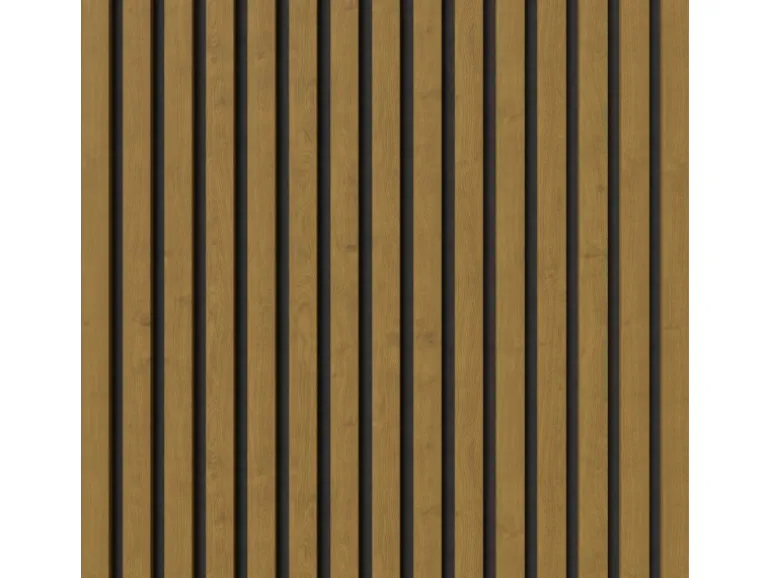 Akustikpaneel-Muster Foliert Eiche Braun Filz Schwarz 29,5 cm x 15 cm