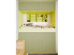 Akustikpaneel-Muster Linoleum Spring Green Filz Schwarz 29,5 x 15 cm