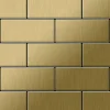 ALLOY Mosaik Fliese Massiv Metall Titan Gebürstet Gold 1,6mm Stark Subway-ti-gb 1 Paket mit 50 Matten 0,58 m2 Gold