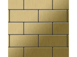 ALLOY Mosaik Fliese Massiv Metall Titan Gebürstet Gold 1,6mm Stark Subway-ti-gb 1 Paket mit 50 Matten 0,58 m2 Gold