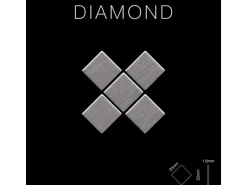 ALLOY Mosaik Fliese Massiv Metall Edelstahl Gebürstet Grau 1,6mm Stark Diamond-s-s-b 1 Paket mit 10 Matten 0,91 m2 Grau