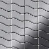 ALLOY Mosaik Fliese Massiv Metall Edelstahl Hochglänzend Grau 1,6mm Stark Flux-s-s-m 1 Paket mit 10 Matten 0,86 m2 Grau