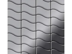 ALLOY Mosaik Fliese Massiv Metall Edelstahl Hochglänzend Grau 1,6mm Stark Flux-s-s-m 1 Paket mit 10 Matten 0,86 m2 Grau