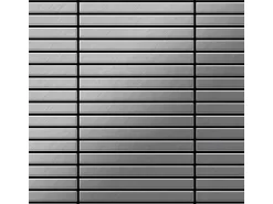 ALLOY Mosaik Fliese Massiv Metall Edelstahl Marine Gebürstet Grau 1,6mm Linear-s-s-mb 1 Paket mit 10 Matten 0,94 m2 Grau