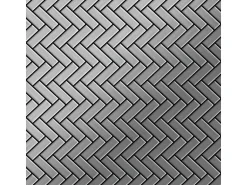 ALLOY Mosaik Fliese Massiv Metall Edelstahl Gebürstet Grau 1,6mm Herringbone-s-s-b 1 Paket mit 10 Matten 0,85 m2 Grau