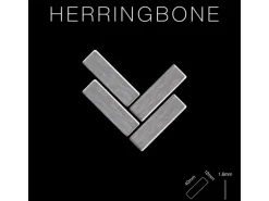 ALLOY Mosaik Fliese Massiv Metall Edelstahl Marine Gebürstet Grau Herringbone-s-s-mb 1 Paket mit 10 Matten 0,85 m2 Grau