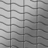 ALLOY Mosaik Fliese Massiv Metall Edelstahl Gebürstet Grau 1,6mm Stark Flux-s-s-b, 1 Paket mit 10 Matten 0,86 m2 Grau