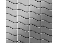 ALLOY Mosaik Fliese Massiv Metall Edelstahl Gebürstet Grau 1,6mm Stark Flux-s-s-b, 1 Paket mit 10 Matten 0,86 m2 Grau