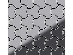 ALLOY Mosaik Fliese Massiv Metall Edelstahl Hochglanz Grau 1,6mm Ubiquity-s-s-m 1 Paket mit 10 Matten 0,75 m2 Grau
