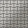ALLOY Mosaik Fliese Massiv Metall Edelstahl Gebürstet Grau 1,6mm Stark Kismet-s-s-b 1 Paket mit 10 Matten 0,86 m2 Grau