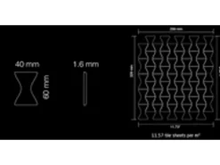 ALLOY Mosaik Fliese Massiv Metall Edelstahl Gebürstet Grau 1,6mm Stark Kismet-s-s-b 1 Paket mit 10 Matten 0,86 m2 Grau