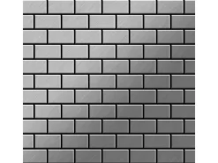 ALLOY Mosaik Fliese Massiv Metall Edelstahl Marine Gebürstet Grau 1,6mm House-s-s-mb 1 Paket mit 10 Matten 0,98 m2 Grau