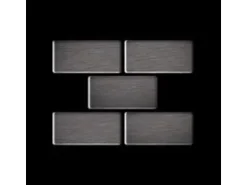 ALLOY Mosaik Fliese Massiv Metall Edelstahl Marine Gebürstet Grau 1,6mm House-s-s-mb 1 Paket mit 10 Matten 0,98 m2 Grau