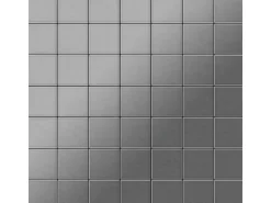 ALLOY Mosaik Fliese Massiv Metall Edelstahl Gebürstet Grau 1,6mm Stark Attica-s-s-b 1 Paket mit 10 Matten 0,85 m2 Grau