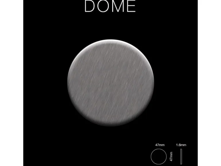 ALLOY Mosaik Fliese Massiv Metall Edelstahl Marine Gebürstet Grau 1,6mm Dome-s-s-mb 1 Paket mit 10 Matten 0,73 m2 Grau