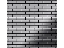ALLOY Mosaik Fliese Massiv Metall Edelstahl Hochglänzend Grau 1,6mm Stark Pk-s-s-m 1 Paket mit 10 Matten 0,88 m2 Grau