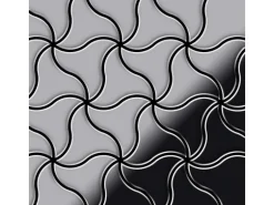 ALLOY Mosaik Fliese Massiv Metall Edelstahl Hochglänzend Grau 1,6mm Stark Ninja-s-s-m 1 Paket mit 10 Matten 0,67 m2 Grau