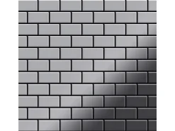 ALLOY Mosaik Fliese Massiv Metall Edelstahl Marine Hochglanz Grau 1,6mm House-s-s-mm 1 Paket mit 10 Matten 0,98 m2 Grau