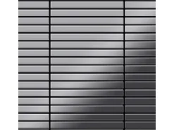 ALLOY Mosaik Fliese Massiv Metall Edelstahl Marine Hochglanz Grau 1,6mm Linear-s-s-mm 1 Paket mit 10 Matten 0,94 m2 Grau