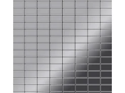 ALLOY Mosaik Fliese Massiv Metall Edelstahl Marine Hochglanz Grau Bauhaus-s-s-mm 1 Paket mit 10 Matten 1,05 m2 Grau